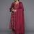 women floral printed empire kurta with trousers & with dupatta