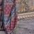 Maroon ajrak block silk blend banarasi saree