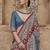 Maroon ajrak block banarasi saree