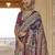 Magenta ajrak block printed banarasi saree