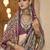 Magenta ajrak block printed banarasi saree
