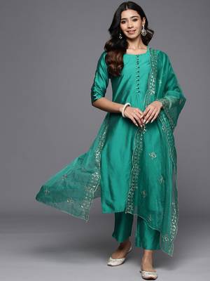 straight kurta with trousers & dupatta 1