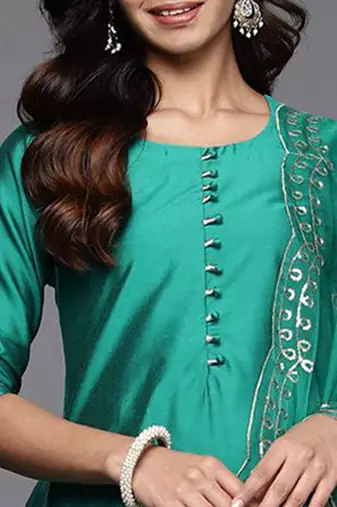 straight kurta with trousers & dupatta
