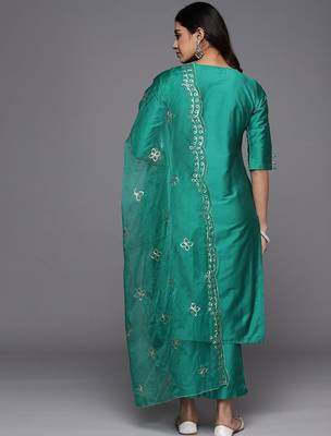 straight kurta with trousers & dupatta 5