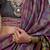 Purple ajrak block printed banarasi saree