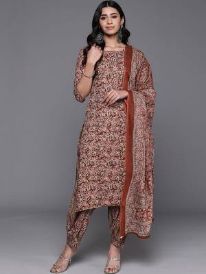 women floral printed regular kurta with patiala & with dupatta 1