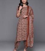 women floral printed regular kurta with patiala & with dupatta