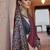 Maroon ajrak block silk blend banarasi saree