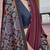 Maroon ajrak block silk blend banarasi saree