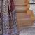 Maroon ajrak block silk blend banarasi saree