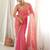 Pink embellished embroidered silk blend designer saree