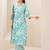 women floral printed regular thread work kurta with trousers & with dupatta