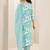 women floral printed regular thread work kurta with trousers & with dupatta