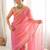 Pink embellished embroidered silk blend designer saree