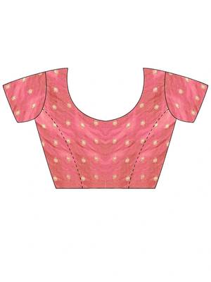 Pink embellished embroidered silk blend designer saree 4