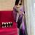 Purple purple & gold-tones floral embroidered saree