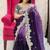 Purple purple & gold-tones floral embroidered saree