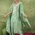 women ethnic motifs yoke design regular kurta with trousers & with dupatta