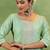 women ethnic motifs yoke design regular kurta with trousers & with dupatta
