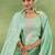 women ethnic motifs yoke design regular kurta with trousers & with dupatta