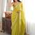 Lime embellished sequinned silk blend designer saree