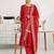 women ethnic motifs printed regular kurta with trousers & with dupatta