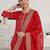 women ethnic motifs printed regular kurta with trousers & with dupatta