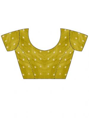 Lime embellished sequinned silk blend designer saree 4