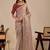 Beige floral sequinned silk blend designer saree