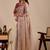 Beige floral sequinned silk blend designer saree