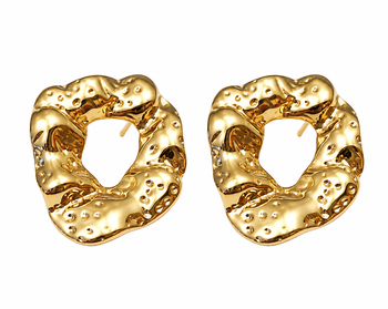 Gold-toned open heart stud earrings, anti-tarnish jewellery 5