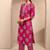 women floral printed regular thread work kurta with trousers & with dupatta
