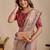 Beige floral sequinned silk blend designer saree