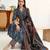 women ethnic motifs printed regular cotton blend kurta with trousers & with dupatta