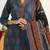 women ethnic motifs printed regular cotton blend kurta with trousers & with dupatta