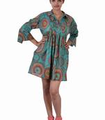 Cotton Printed C.Green Color  Dress