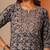 paisley printed notch neck thread work straight kurta with trousers