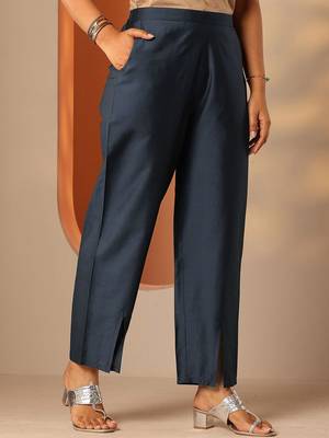 paisley printed notch neck thread work straight kurta with trousers 7
