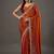 Rust embellished beads and stones satin designer saree