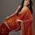 Rust embellished beads and stones satin designer saree