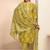 women floral printed regular thread work kurta with trousers & with dupatta