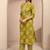 women floral printed regular thread work kurta with trousers & with dupatta