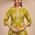 women floral printed regular thread work kurta with trousers & with dupatta