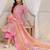 libas pink chevron printed straight suit set with dupatta