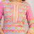 libas pink chevron printed straight suit set with dupatta
