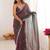 Multicolor ethnic motifs embroidered  chiffon heavy work saree
