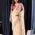Cream embroidered organza designer saree