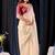 Cream embroidered organza designer saree