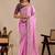 Pink floral sequinned silk blend designer saree