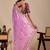 Pink floral sequinned silk blend designer saree